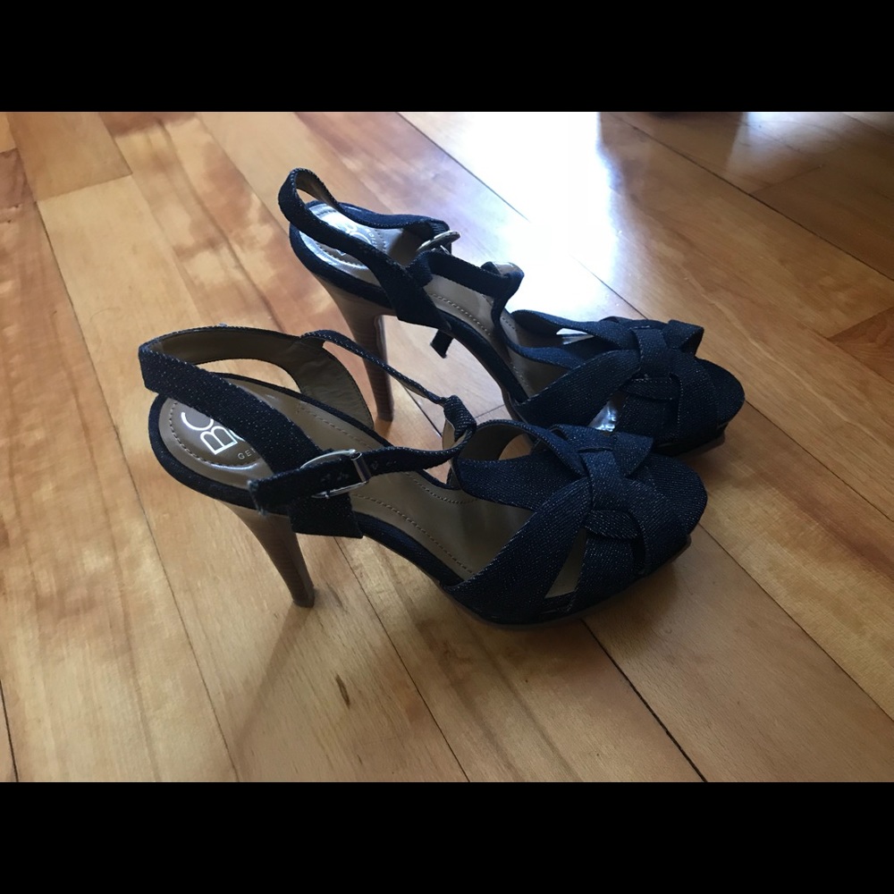 BCBG denim heel sandals. Size 9
